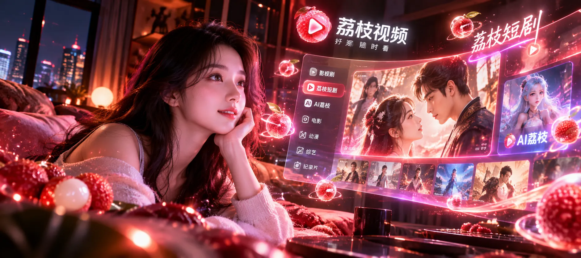 抽象光影下的电影场景画面